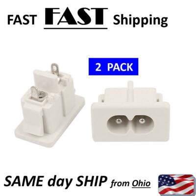 Figure 8 power socket IEC power adapter plug male female plug in C8 - 2 PACK