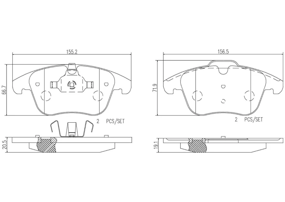 Conjunto de pastilhas de freio dianteiro Brembo Premium cerâmica OE para Land Rover LR2 / Range Evoque - Imagem 4 de 4