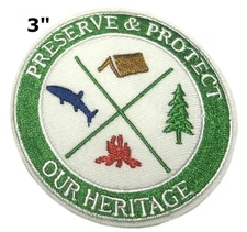 Preserve & Protect Our Heritage, Sportsman Patch Embroidered Iron-On Applique