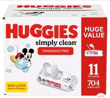 Huggies Simply Clean Unscented Baby Wipes, 704 Wipes Fast Shipping