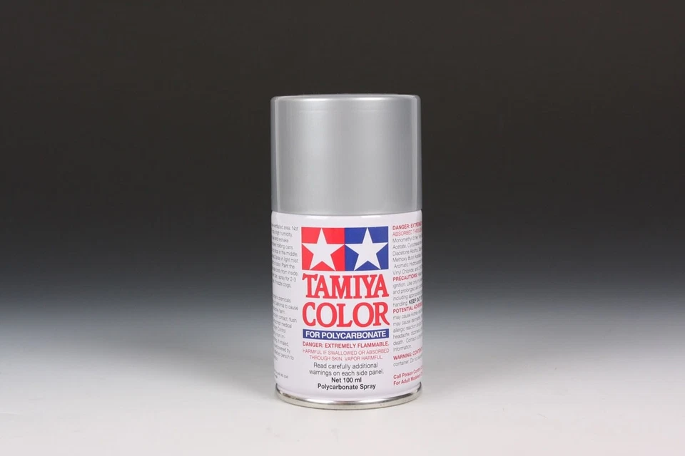 Pintura en aerosol Tamiya 86048 PS-48 semi brillante plata policarbonato Lexan RC 100 ml Foto 2 de 2