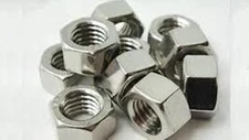 Stainless Steel Finish Hex Nuts NC 3/8-16, QTY-50