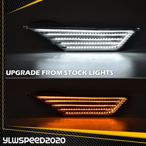 Fit For 2016-21 Honda Civic White LED Side Marker Lights Switchback Signal Lamp - Picture 6 of 9