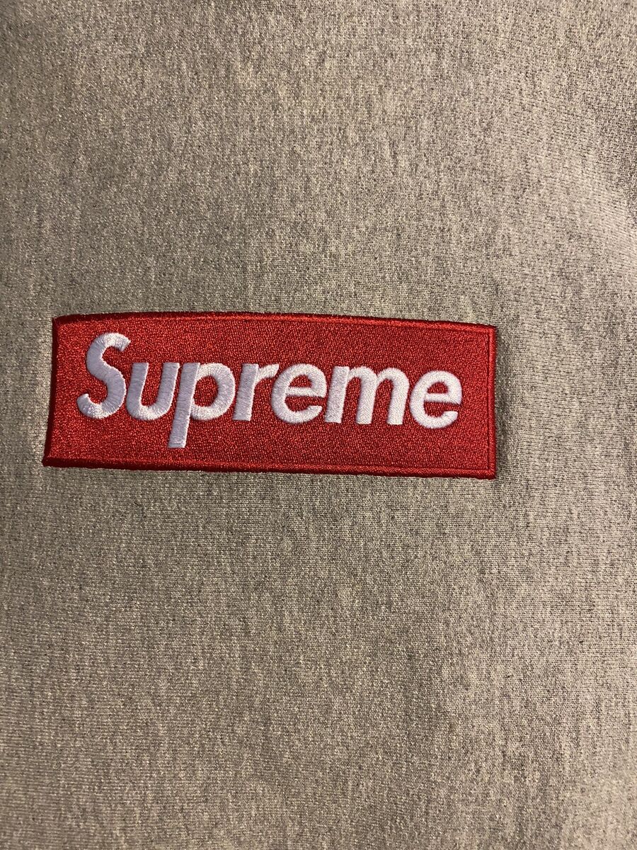 100% Auth. Supreme Box Logo Hoodie Sweatshirt Heather Grey FW16 9/10 Used  sz L