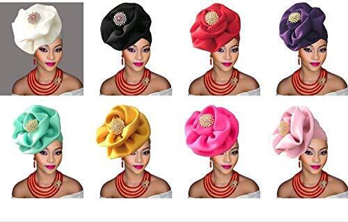 African Head Wraps Weeding Gele Flower Headtie - Picture 16 of 41