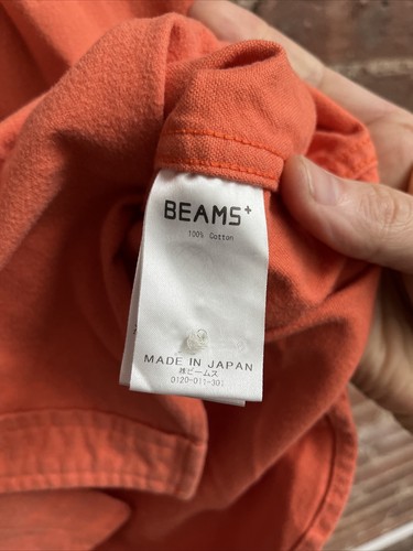 Beams Plus Men’s Moleskin Work Shirt, Sz XL, Orange 100% Cotton, Japan - Picture 10 of 10