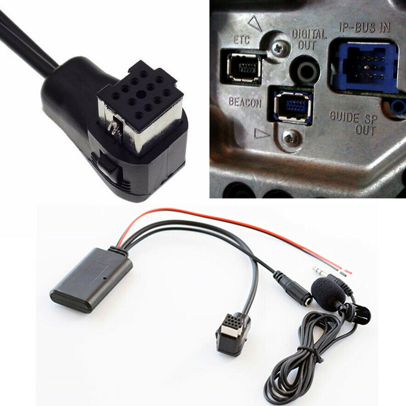 Adattatore cavo audio AUX autoradio Bluetooth + MIC per radio CD Pioneer IP-BUS