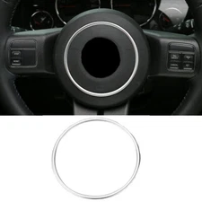 Silver Steering Wheel Center Trim Bigger For Jeep Wrangler Compass Patriot 2011+