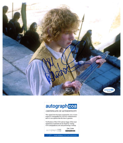 Dominic Monaghan "The Lord of The Rings" Signed Autograph 8x10 Photo ACOA COA