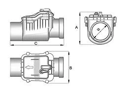 Rückstauklappe Rückstauverschluss DN 50 - 200 Rattenschutz für Abwasserrohr - Bild 3 von 4