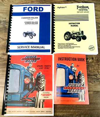 Fordson Power Major Tractor Service Parts Operators Manual Owners Set 1952-1958