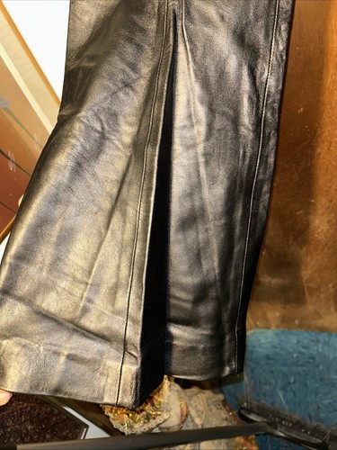 Marithé + Francois Girbaud Black Leather Pants Size 27 Wide Legged - Picture 7 of 8