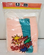VintageSocks Crew Kids Super Savings Made In USA 3 Pair "Free Shipping"