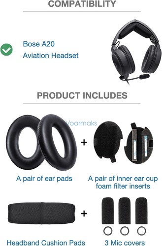 Ear Pads Headband Cushion Pad Kit for Bose A20 Aviation Headset 3 Mic Covers - 第 7/9 張圖片