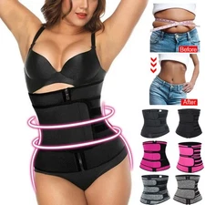 Tummy Sweat Shapewear Bodysuits Women Waist Trainer Slimming 2-3 Belts Workout S