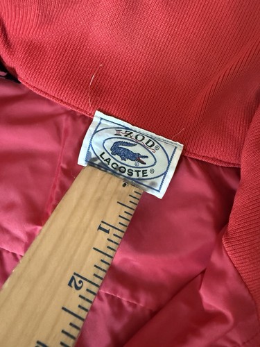 Vintage Lacoste Izod Jacket Mens XL Red Bomber Full Zip Light Weight 80’s - Picture 3 of 8