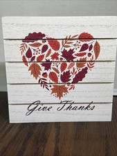 Wooden Sign Home Decor Give Thanks Fall Thanksgiving Farmhouse Decor