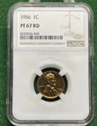 1956- P Lincoln Wheat Cent / Penny 1c NGC PF 67 RD Red Gem Proof See Pictures