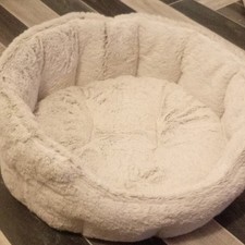 Faux Fur Plush Cuddler Nesting Bed for Dogs, Sz S-M
