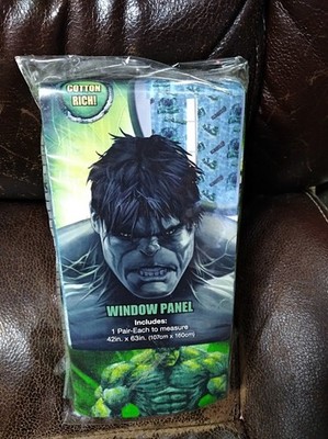 Marvel The Incredible Hulk Pair Window Panel Drapes 42'' x 63'' Jay Franco 2009