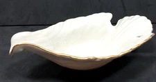Lenox China Dove Shaped Serving Bowl Nut Candy Ivory Gold Trim Shelf Decor