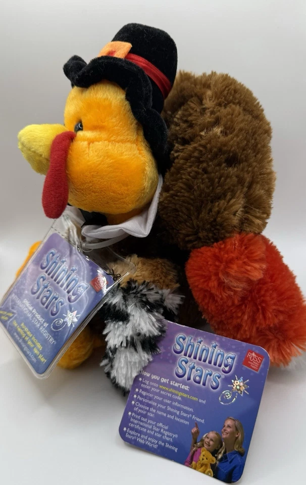 Russ Shing Stars Thanksgiving Pilgrim Turkey Plush 10". Perfect for thanksgiving - Image 2 of 2
