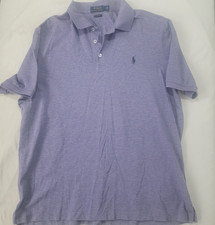 Polo Ralph Lauren Men's Purple Short Sleeve Shirt Collar Classic Fit Size LARGE