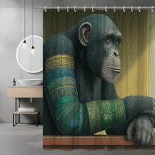 Chimpanzee Shower Curtain Animal Graphic Print