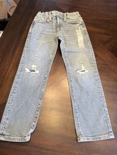 Old Navy Boys 360 slim jeans distressed 7 slim adjustable waist NWT