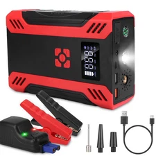Car Jump Starter with Air Compressor Portable Car Battery Booster with Digital T