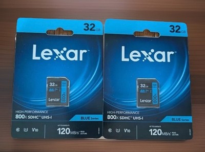 2X Lot - Lexar 32GB High-Performance 800x SDHC UHS-I Memory Card (2-Pack) NEW