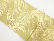7469135: JAPANESE KIMONO / ANTIQUE FUKURO OBI / SILK / WOVEN ROUGH WAVE