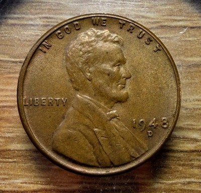 1948-D Lincoln Wheat Cent - Actual Coin Shown - Free Shipping & Tracking INV#115