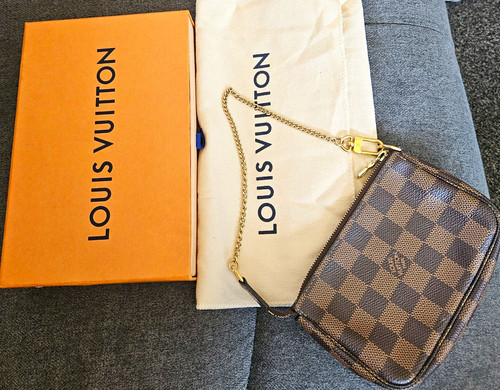 Louis Vuitton Mini Pochette Accessoires Damier Ebene Zip Clutch