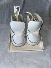 Vintage White Leather Baby Infant Shoes