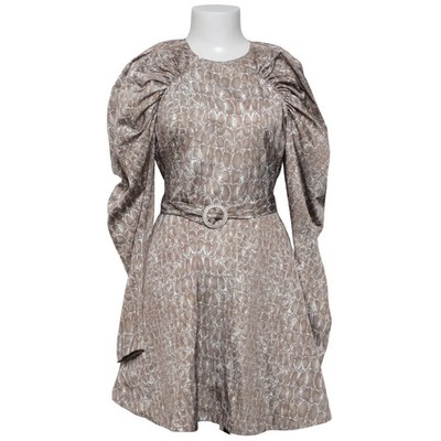 ROTATE Birger Christensen, Kleid, Größe: 34, Braun/Weiß, Polyester #SF7