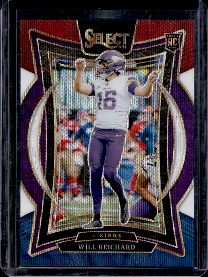 2024 Select Will Reichard Concourse RC Tri-Color Prizm #198/299 Vikings