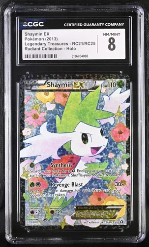 CGC 8 Shaymin EX Legendary Treasures RC21/RC25 Radiant Collection Pokemon Card