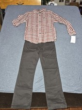 Calvin Klein Boys Size 7 Button-Up And Black Slacks