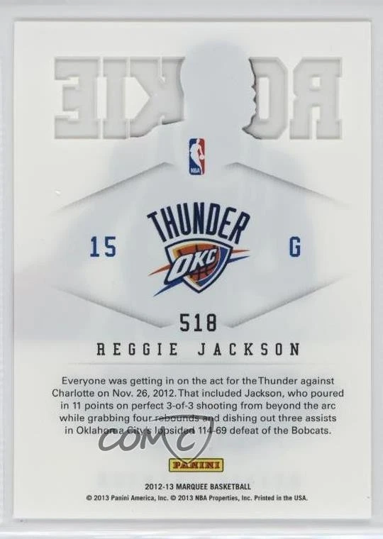 2012-13 Panini Marquee Reggie Jackson #518 Rookie RC - Image 2 of 2