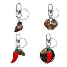 Miniature Chili Snail Keyring Fashionable Inspired Resin Charm For Bags Or
