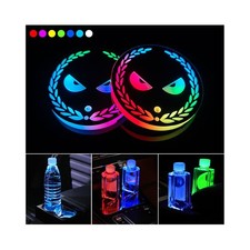 LED Cup Holder Lights, 2 PCS USB Charging Coasters With 7 Colors Luminescent ...