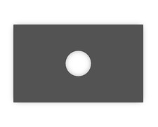 Select Hole Size 1/2" Thick, 2.5" x 3" Steel Square Plate - w/Center Hole
