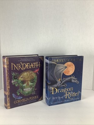 Mixed Lot Of 2~Inkdeath Book & Dragon Rider Book Hardcover by Cornelia Funke~New