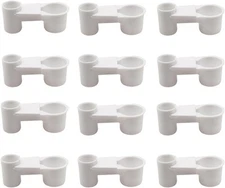 12Pcs Automatic Bird Drinker Feeder Plastic Soda Pop Water Bottle Cup White 