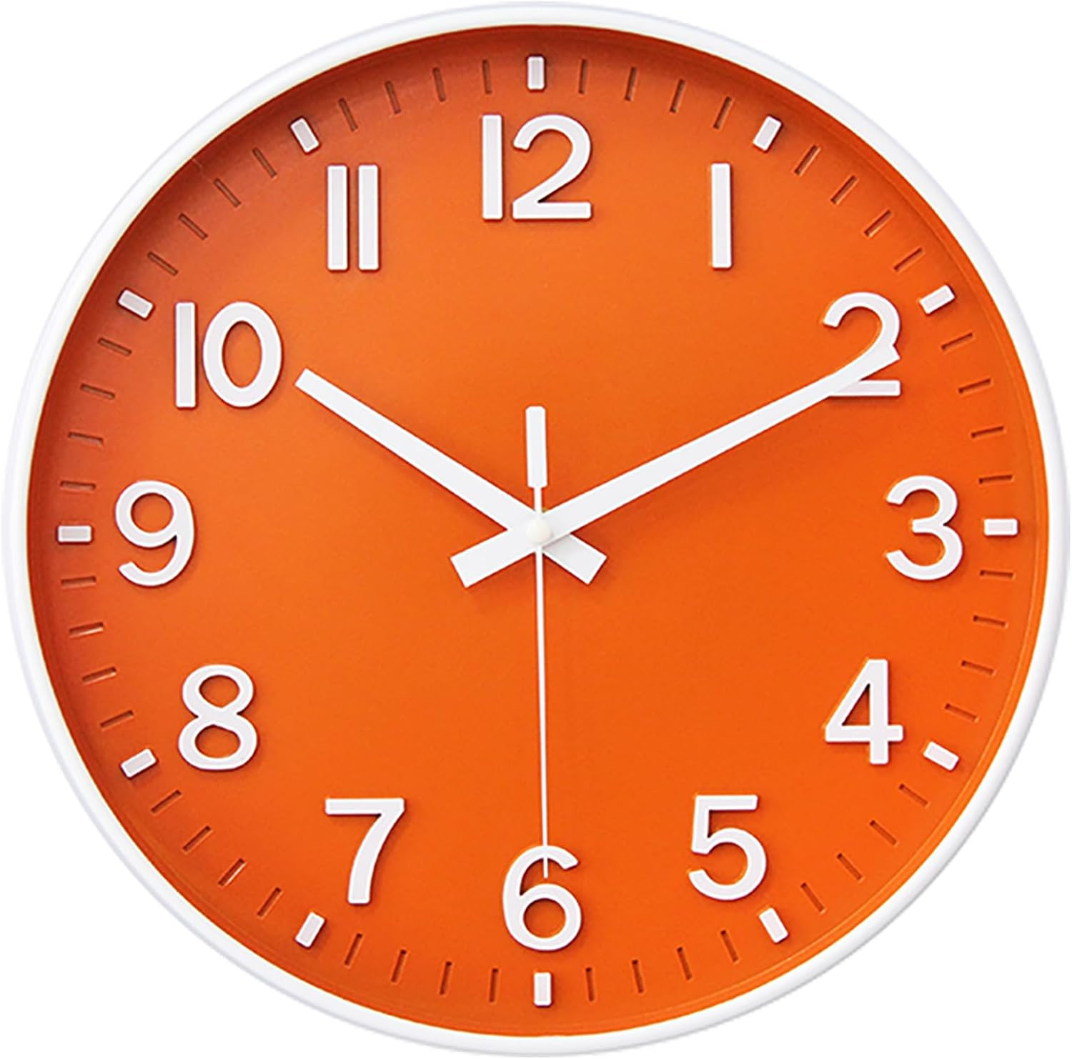 Wall Clocks Battery Operated,Wall Clock Orange,8 inch Wall Clock Silent Non Tick