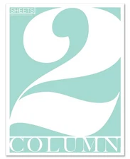 BookFactory 2-Columnar Sheets 50 Pack 8.5x11" 3-Hole Punched Loose Leaf Paper