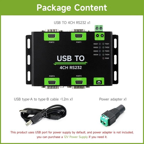 Convertisseur Industriel Isolé USB Vers 4CH RS232 Adaptateur USB Vers Série9173 - Photo 9/10