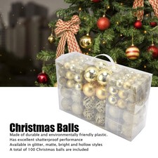 100pcs Christmas Ball Ornaments Shatterproof Hanging Balls For Christm CHU