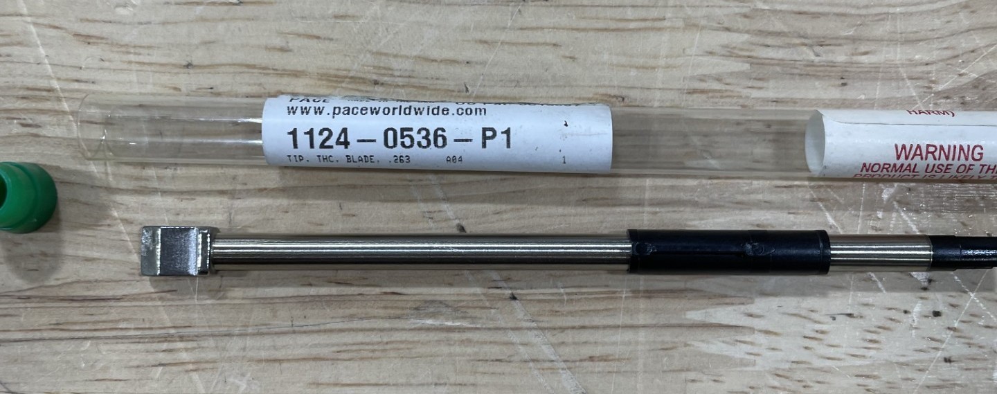 Pace 1124-0536-P1 Soldering Tip, Removal, SMT, Blade, 6mm Tip Width, For TD-100A
